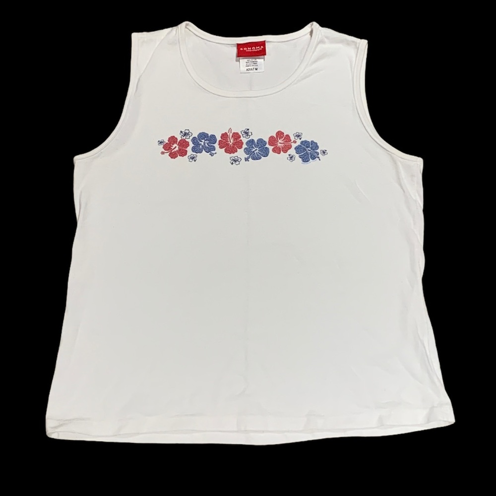 Hawaiian Tank Top - Hibiscus Flowers
